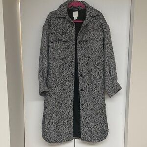 H&M Black and White Trench Coat